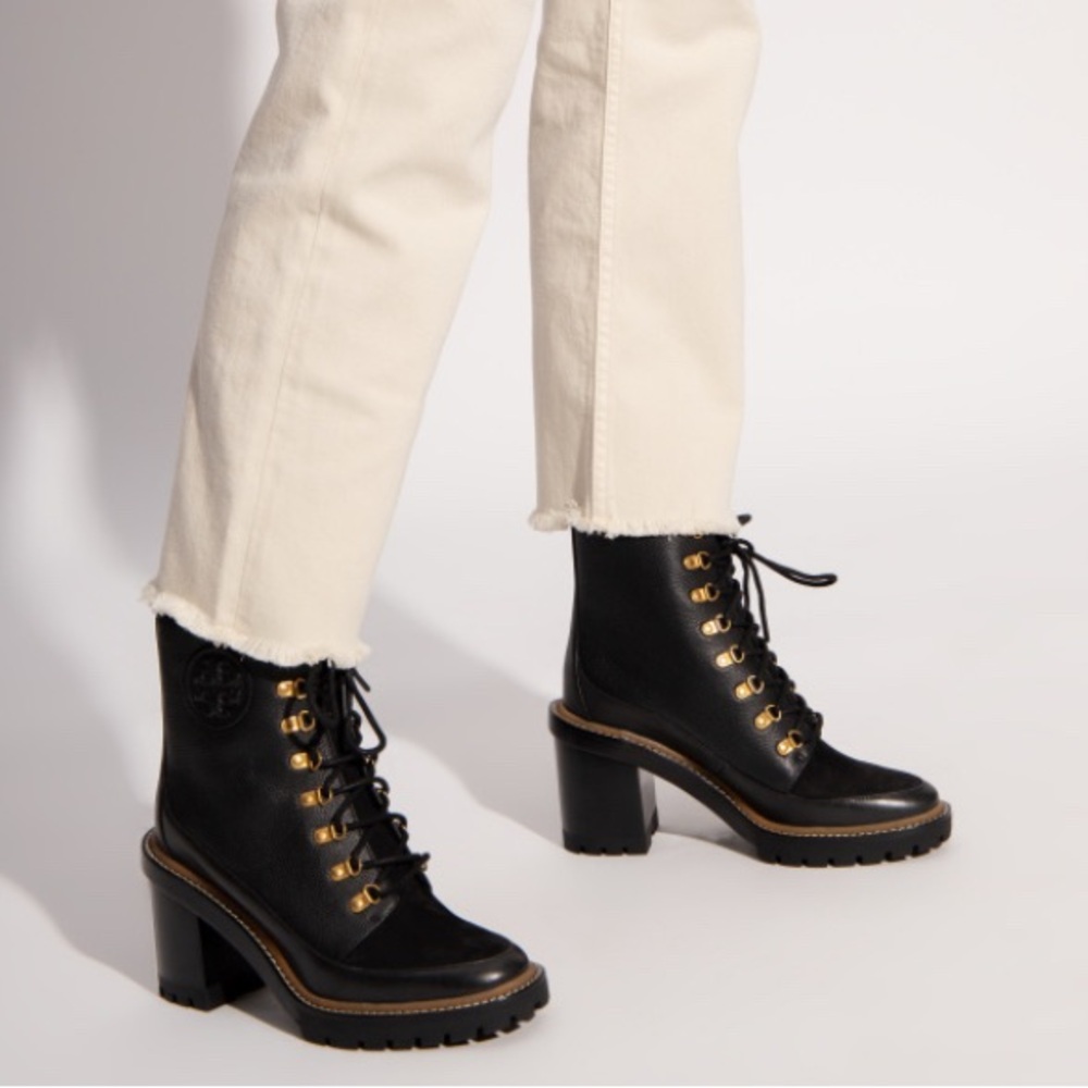 Tory Burch Miller Lace Up Heeled Boots